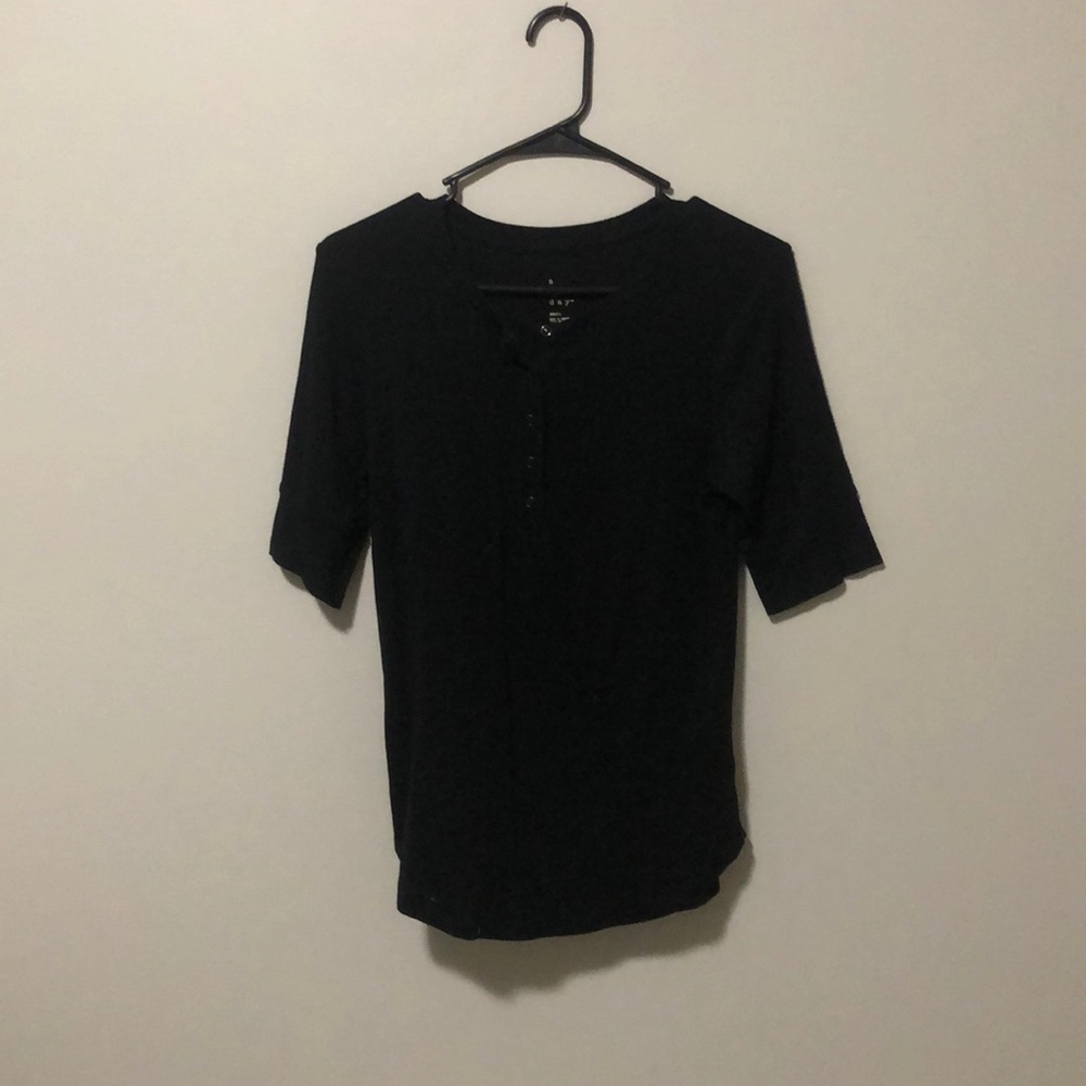 Black Target Short Sleeve with Buttons